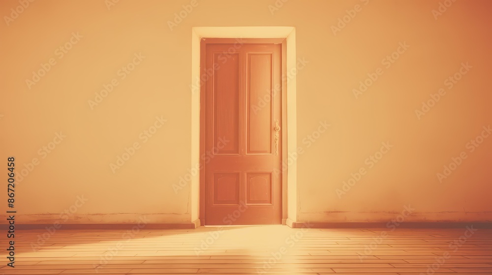Spacious room with wood floors door Spacious room with wood floors door
