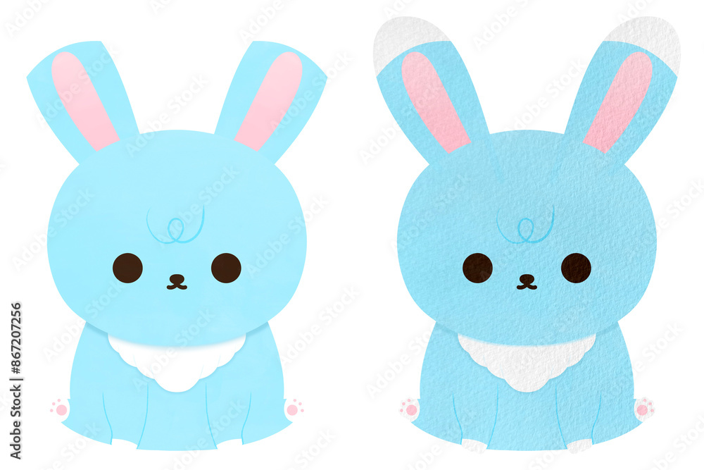 Fototapeta premium Cute Rabbit Cartoon illustration Cute Bunny Cartoon Farm Animal Cartoon Kawaii Rabbit Mascot Bunny Character&nbsp;