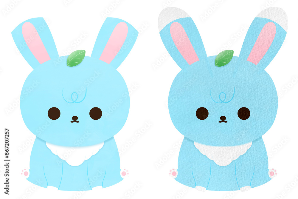 Obraz premium Cute Rabbit Cartoon illustration Cute Bunny Cartoon Farm Animal Cartoon Kawaii Rabbit Mascot Bunny Character&nbsp;