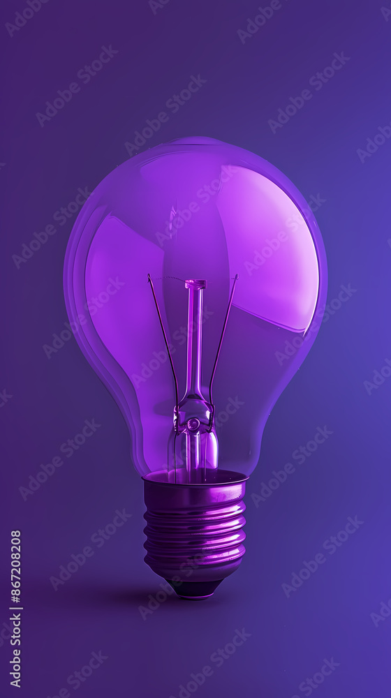 Light bulb on purple background Light bulb on purple background