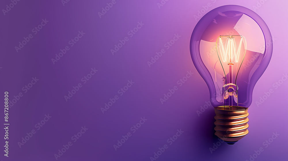 Light bulb on purple background Light bulb on purple background