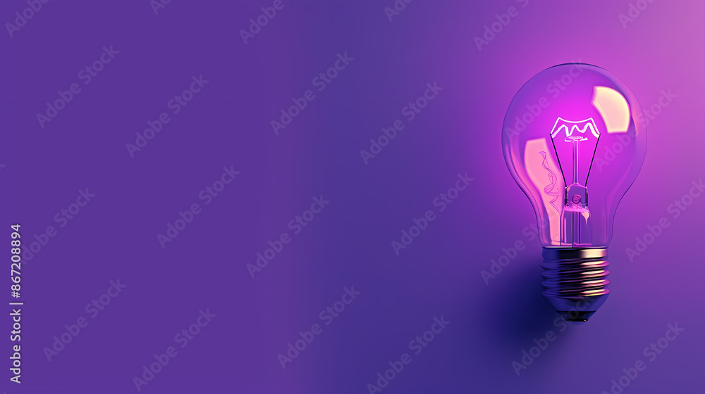 Light bulb on purple background Light bulb on purple background