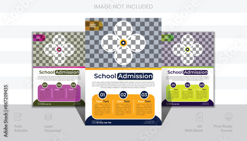 school admission flyer design template. 