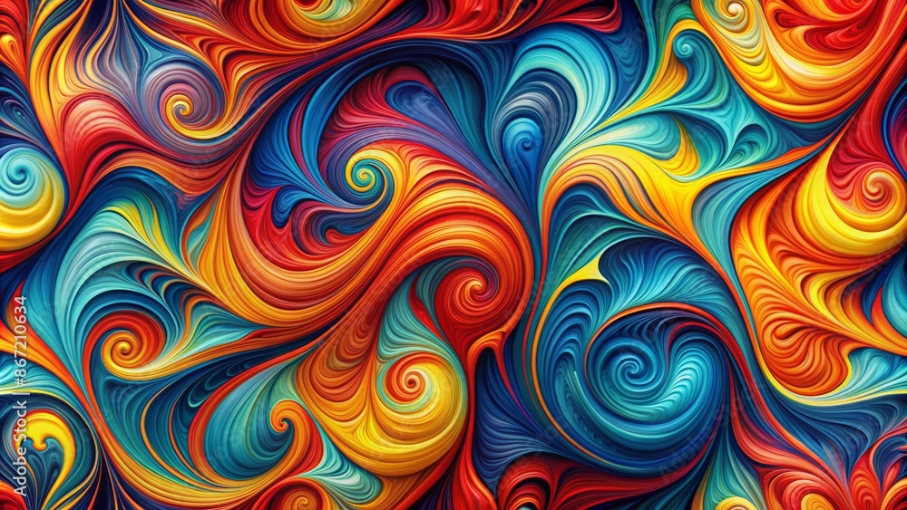 Vibrant and colorful abstract painting with a unique and mesmerizing pattern. Vibrant and colorful abstract painting with a unique and mesmerizing pattern.