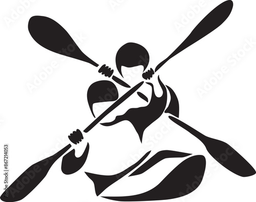 Kayak cross - vector illustration