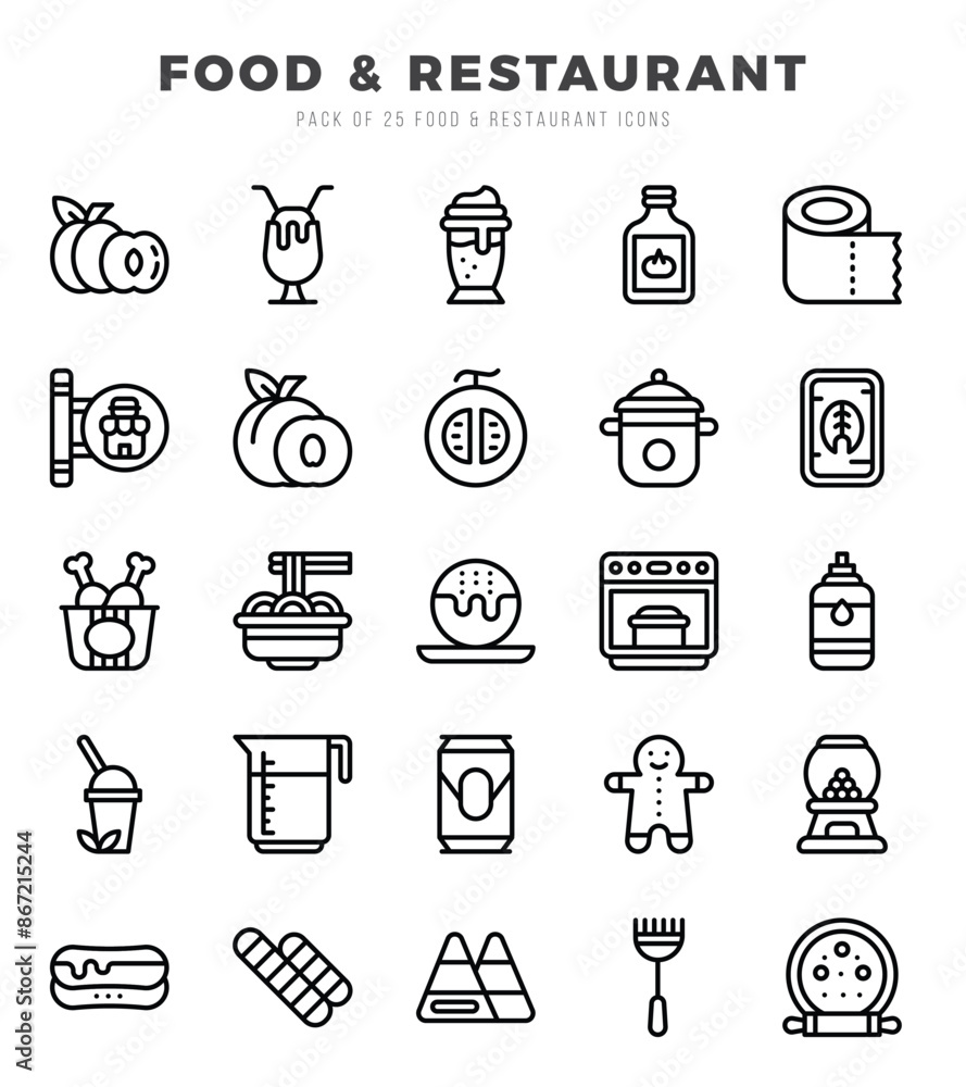 Food and Restaurant Icon Bundle 25 Icons for Websites and Apps Food and Restaurant Icon Bundle 25 Icons for Websites and Apps