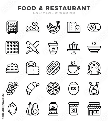 Food and Restaurant icons set. Collection of simple Lineal web icons.