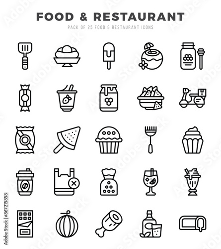 Food and Restaurant icon pack for your website. mobile. presentation. and logo design.