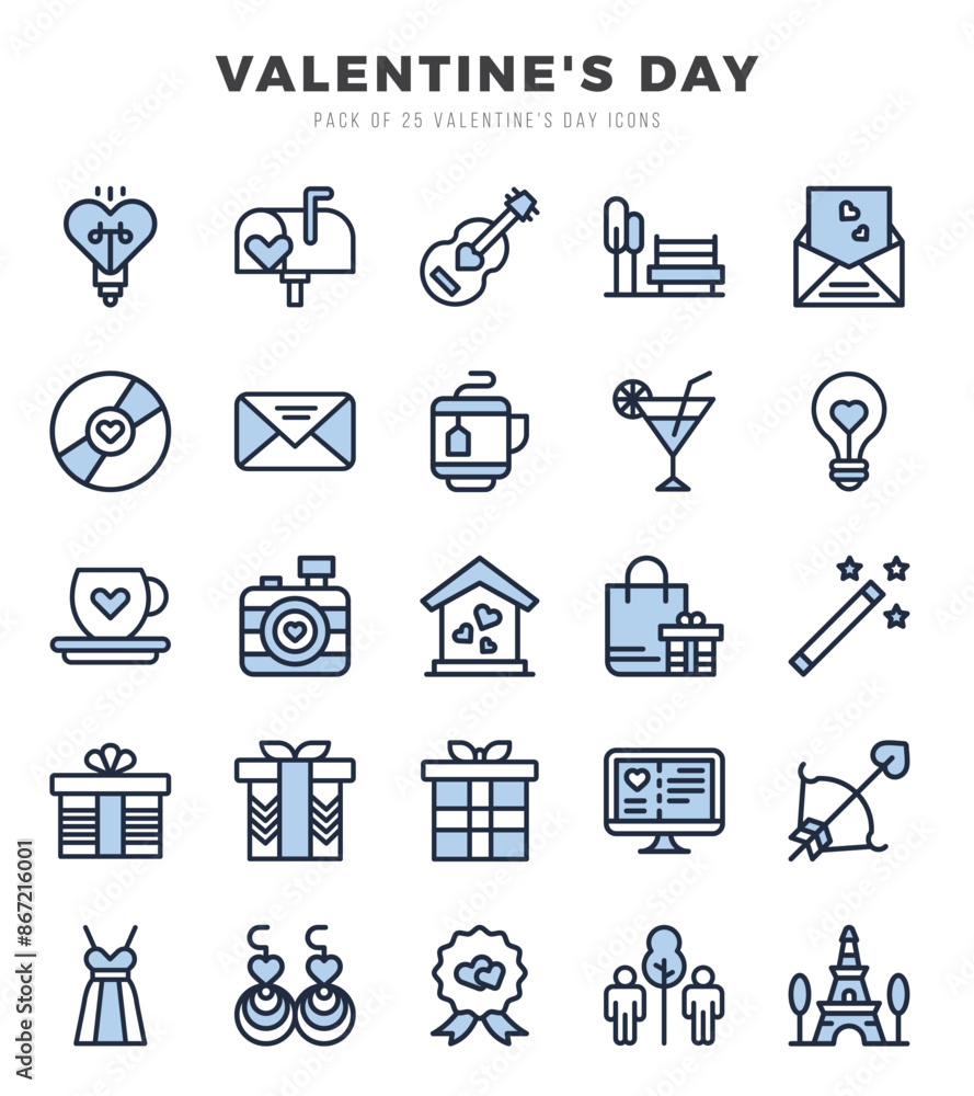Obraz premium Valentine'S Day Icon Bundle 25 Icons for Websites and Apps