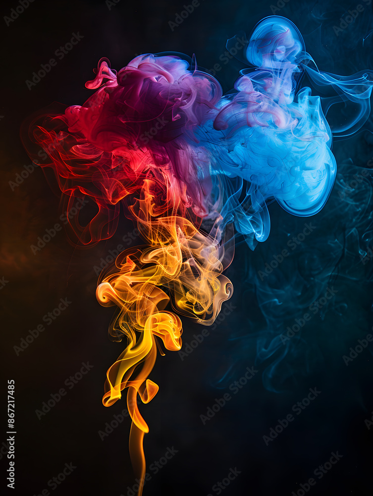 Fototapeta premium Abstract white smoke or steam swirls