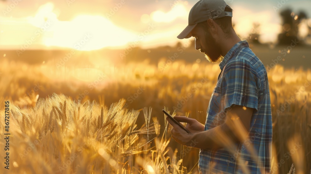 Fototapeta premium The Farmer with Tablet