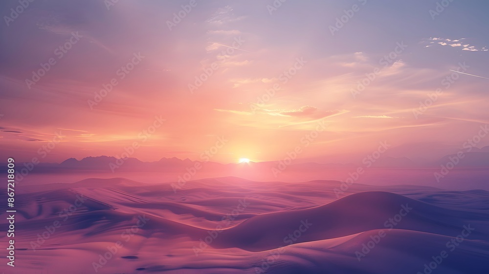 Let the calming colors of desert sunrises greet you daily., clean background, Photo stock style, clean background, no copyrighted logo, no letters Let the calming colors of desert sunrises greet you daily., clean background, Photo stock style, clean background, no copyrighted logo, no letters