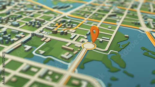 GPS tracking map helps you find your location and route on the map. Explore and navigate street maps easily. photo