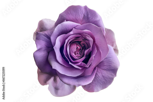 Purple rose flower isolated on transparent background