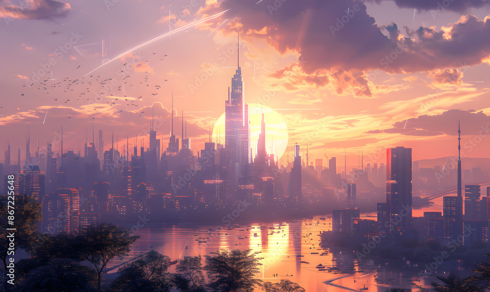 Fototapeta premium the vast sky and beautiful atmosphere