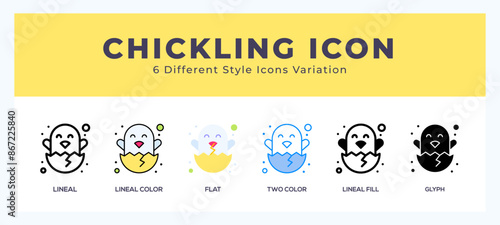 Chickling icon in filled. thin line. outline stroke and flat style.