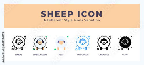 Sheep icon vector for web. and mobile app
