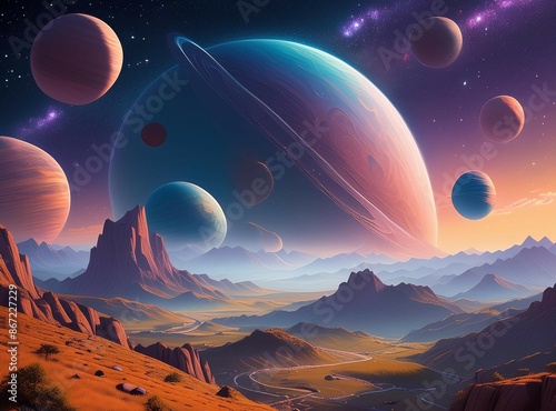 view of planets in space
