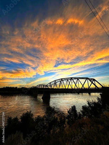 The Bell Street Bridge under a Brilliant Sunset photo