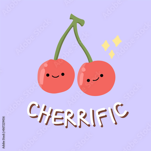 Cute red cherries with quote 