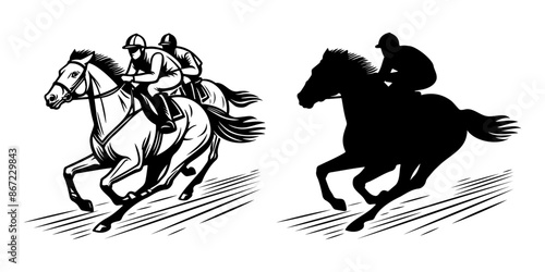 Horse Racing Illustration.