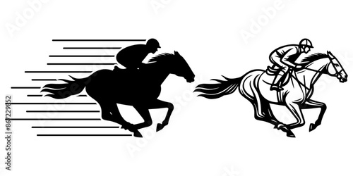 Horse Racing Illustration.