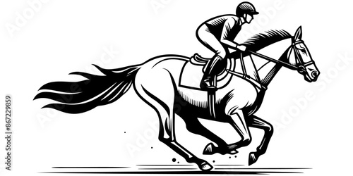 Horse Racing Illustration.