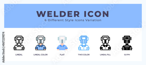 Welder pack of icons. vector illustration.