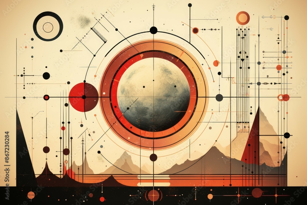 Obraz premium Geometric Shapes Material Structure Background - Generative AI