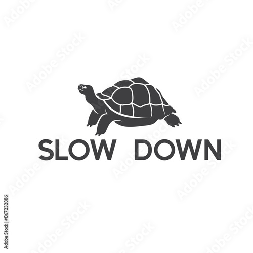 symbol of slow down, slow speed icon, vector art.