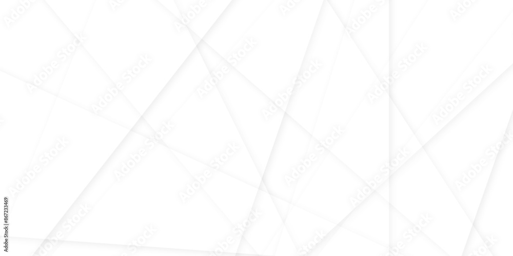 Abstract modern white and gray geometric lines vector background. Squares in bright light with soft shadows as pattern. with geometric line shapes Space design concept.
