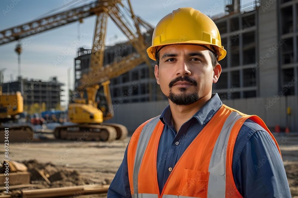 A portrait of a site engineer at the construction site A portrait of a site engineer at the construction site