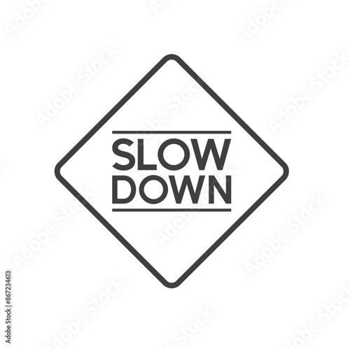 symbol of slow down, slow speed icon, vector art.