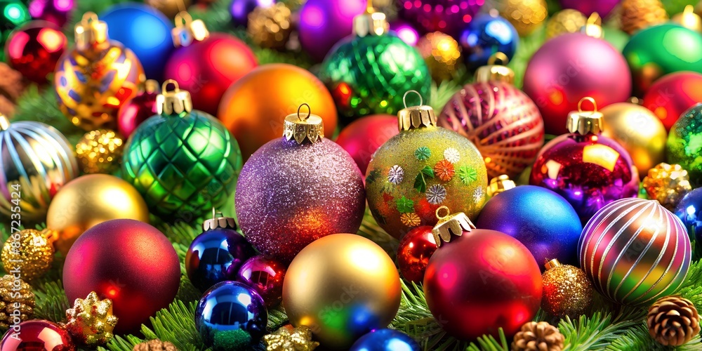 New Year's background from multi-coloured Christmas balls. The atmosphere of anticipation of the holiday and New Year's miracle. Postcard, invitation, congratulations, certificate, banner, flyer. New Year's background from multi-coloured Christmas balls. The atmosphere of anticipation of the holiday and New Year's miracle. Postcard, invitation, congratulations, certificate, banner, flyer.
