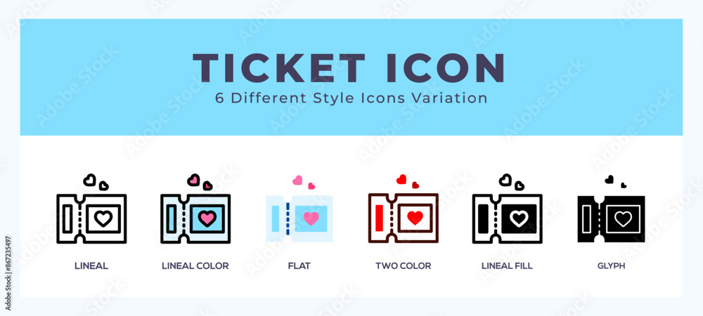 Ticket icon symbol. logo illustration with different styles Ticket icon symbol. logo illustration with different styles
