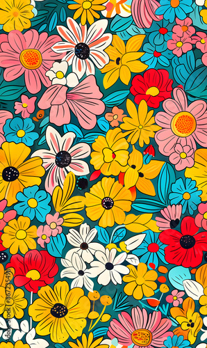 Wallpaper Mural wallpaper, tiles or carpet cartoon illustrator, seamless pattern. Torontodigital.ca