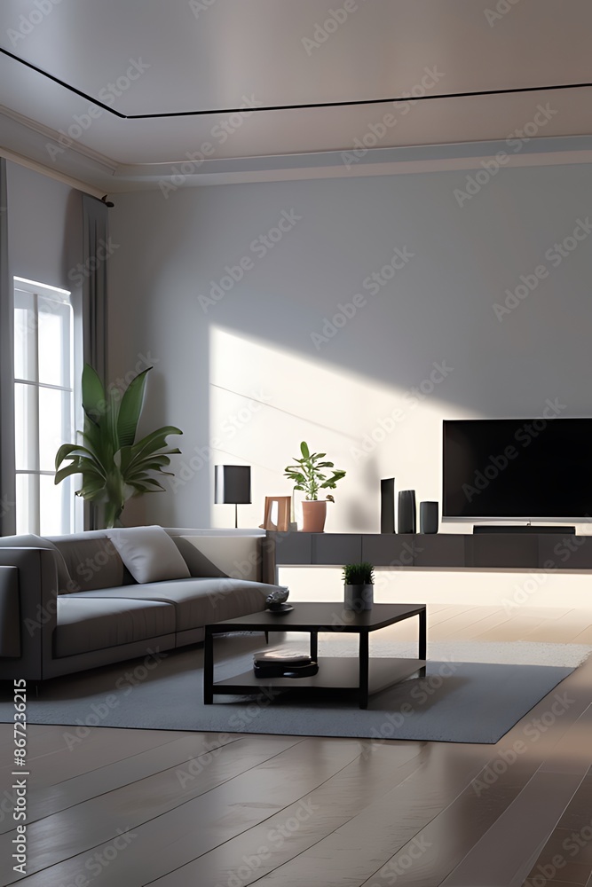 Vertical TV Lounge with Stylish Sofas in Modern Living Room Vertical TV Lounge with Stylish Sofas in Modern Living Room