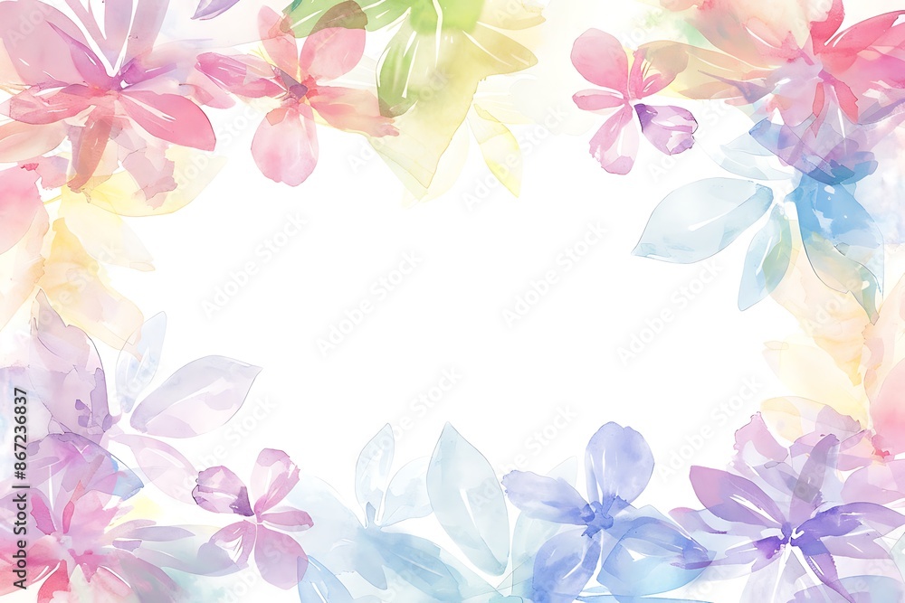Fototapeta premium Serene Watercolor Botanical Bliss