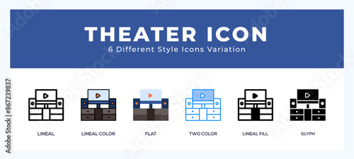 Theater icon vector design illustration in trendy style