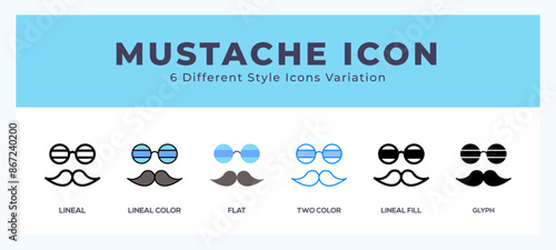 Mustache icon vector design illustration in trendy style