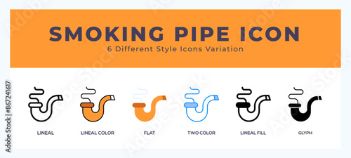 Smoking pipe icon vector design illustration in trendy style