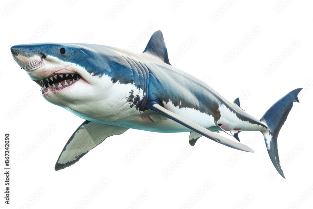 Naklejka premium Big shark isolated on transparent background