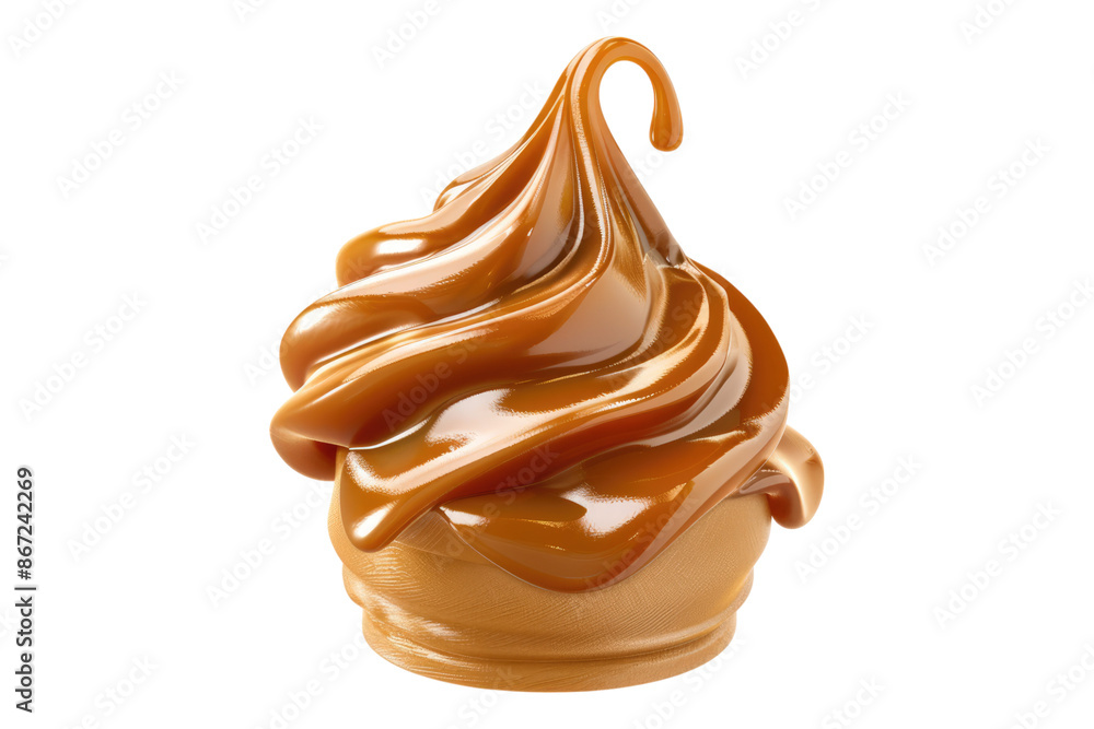 Caramel cream isolated on transparent background Caramel cream isolated on transparent background