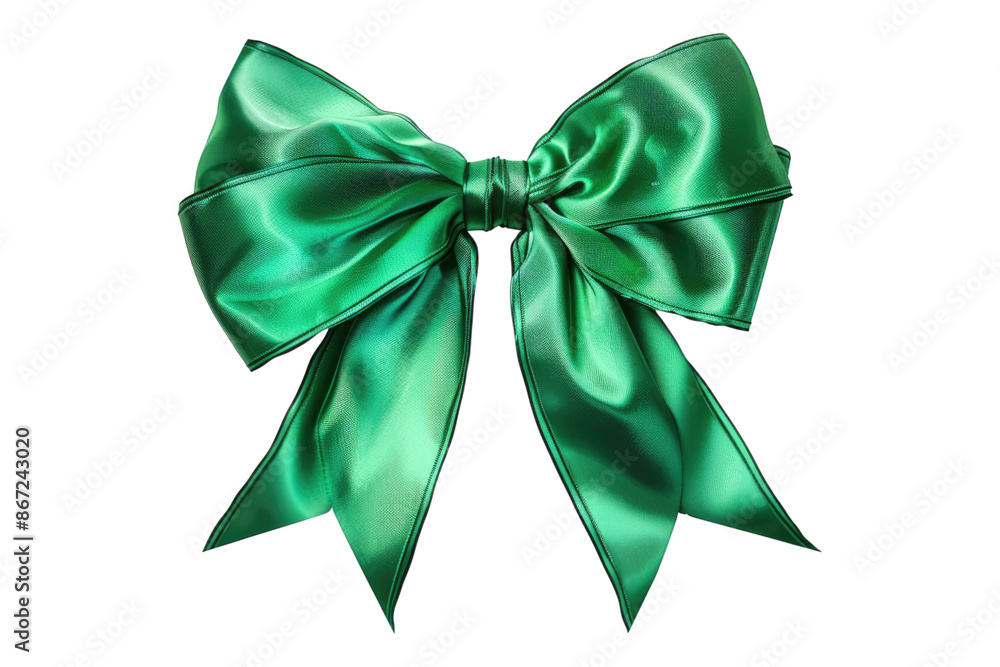 Green bow isolated on transparent background Green bow isolated on transparent background