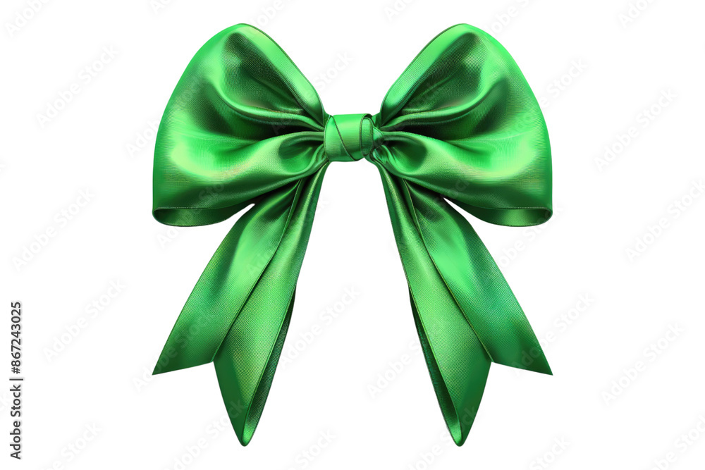 Green bow isolated on transparent background Green bow isolated on transparent background