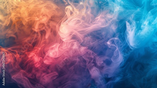 Colorful smoke isolated on black background