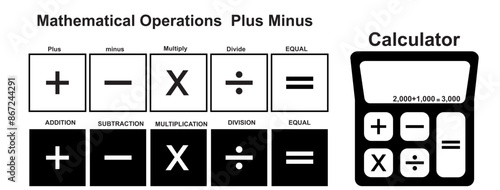 Calculator icon, black isolated vector illustration.