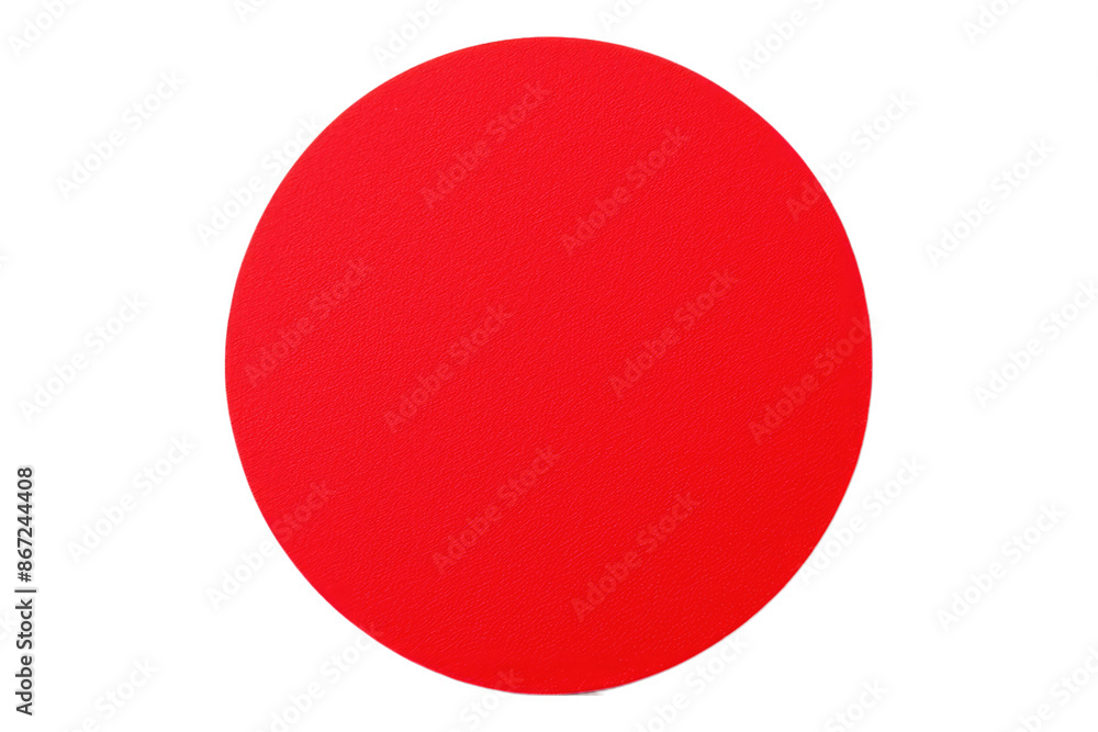 Red round adhasive stickers isolated on transparent background
