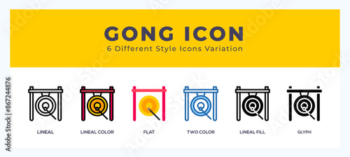 Gong set of vector icon. For web. and mobile app