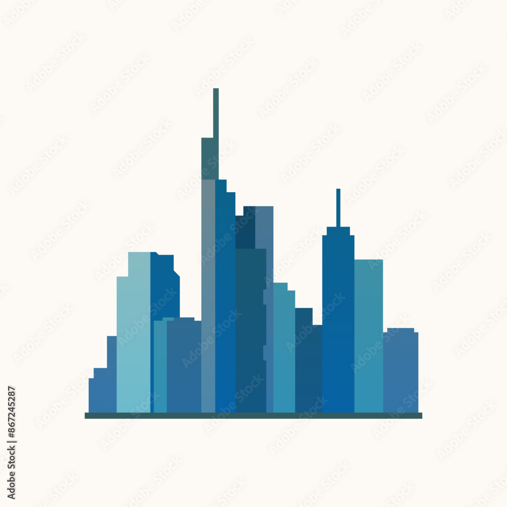 Fototapeta premium Frankfurt city. Flat style illustration.